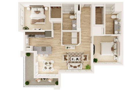 Dalton Austin Residences in Pflugerville, Texas Two Bedroom Floor Plan